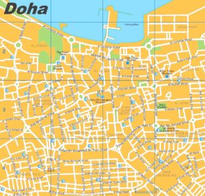 Plan du centre-ville de Doha.