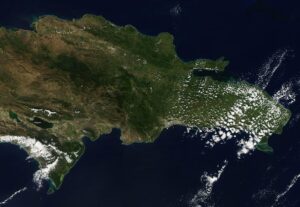 Image satellite de la République dominicaine.