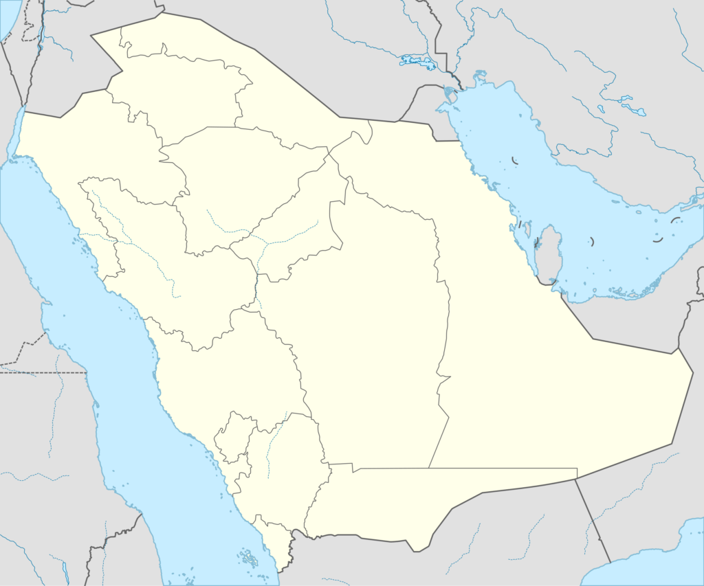 Carte vierge de l'Arabie saoudite.