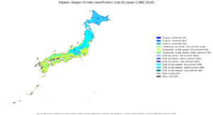 Carte climatique du Japon