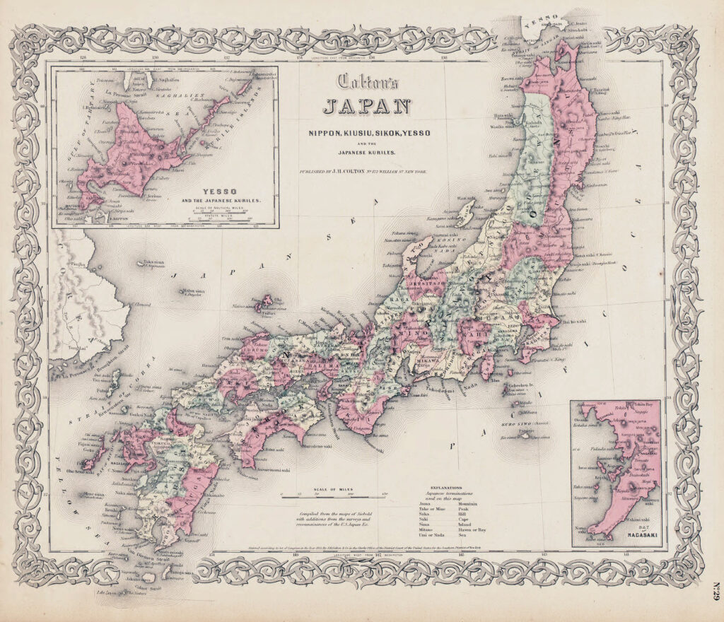 Carte du Japon de 1855.