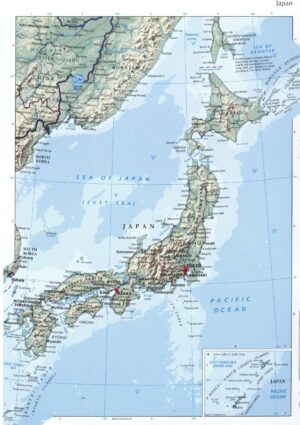 Carte physique du Japon