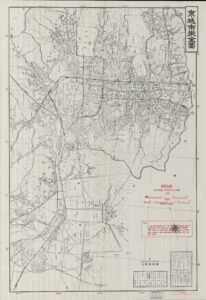 Keijo (Séoul), préfecture de Chosen, 1934. Service de cartographie de l'armée américaine, 1942.