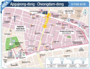 Carte d’Apgujeong-dong et Cheongdam-dong