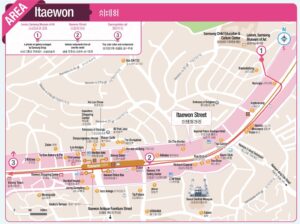 Carte du quartier d'Itaewon.