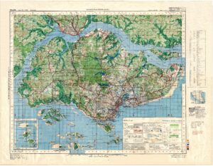 Carte topographique de Singapour de 1945