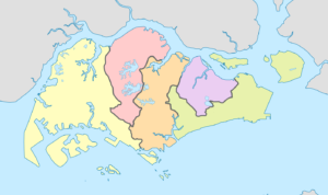 Carte vierge colorée de Singapour.