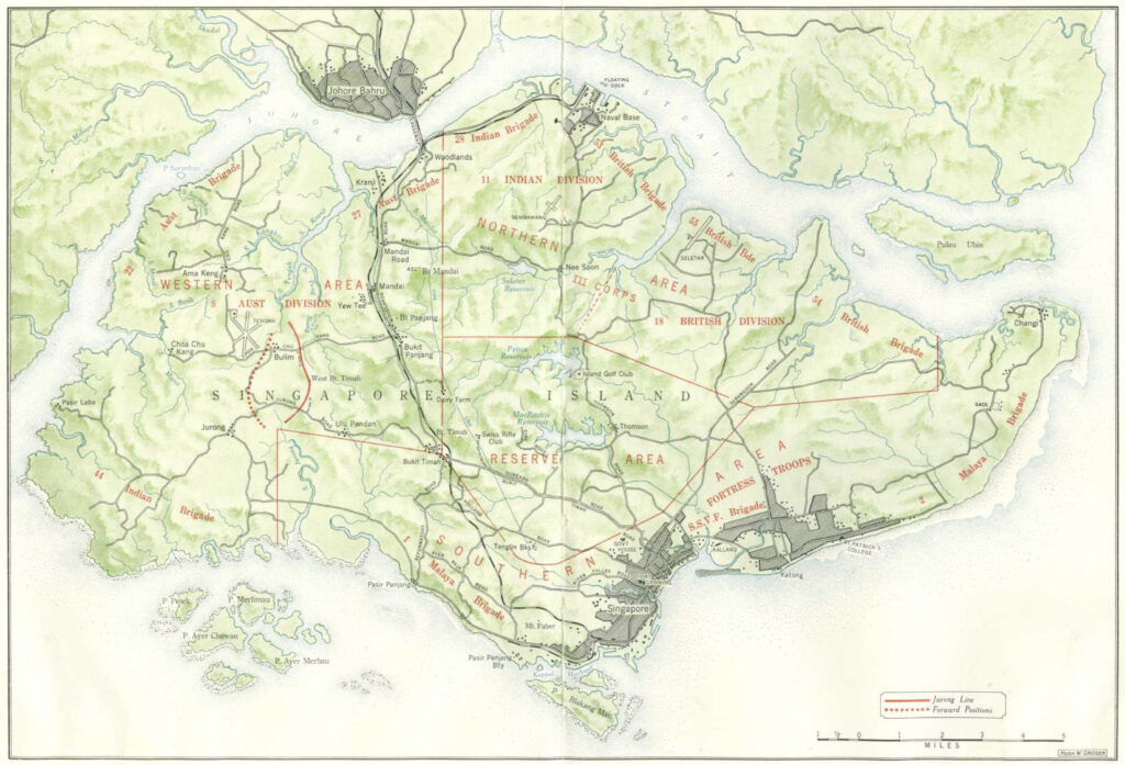 Carte de Singapour 1942.