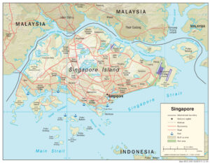 Carte physique de Singapour