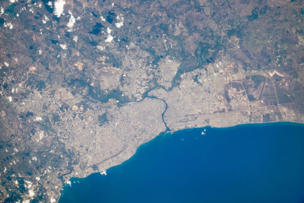 Image satellite de Saint-Domingue capitale de la République dominicaine