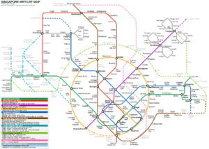 Schéma du réseau de Métro de Singapour