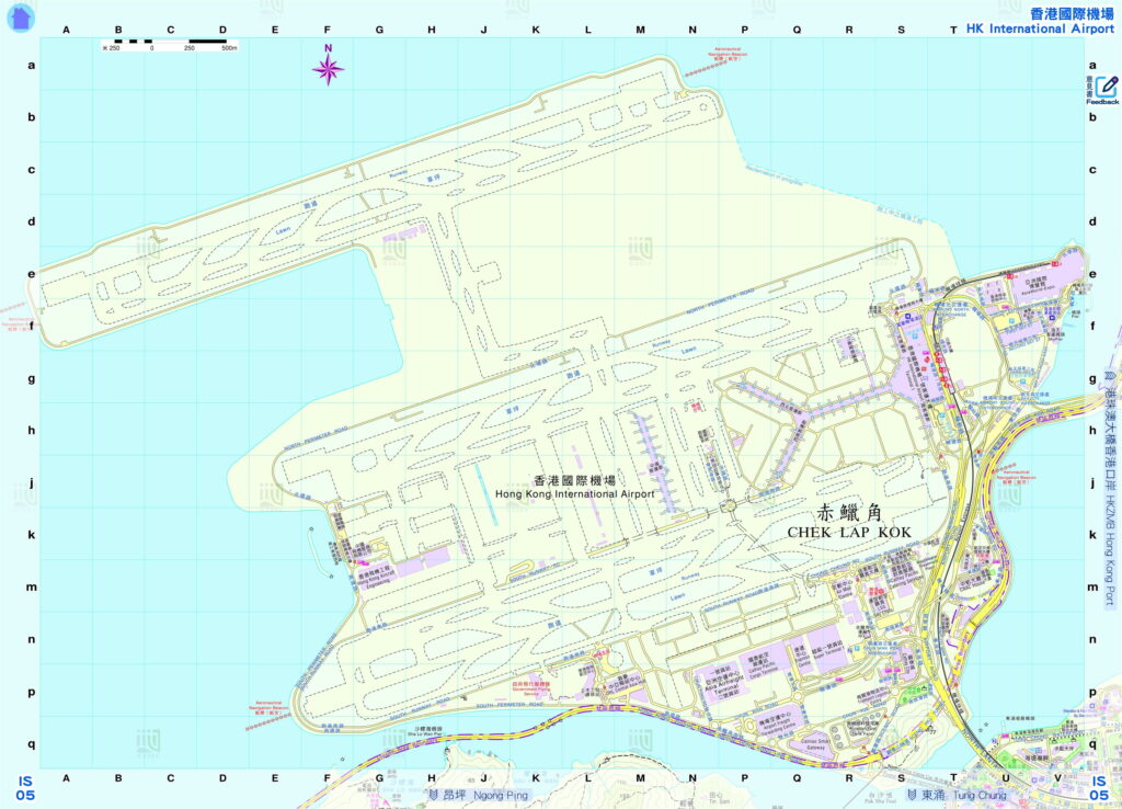 Plan de l’aéroport international de Hong Kong.