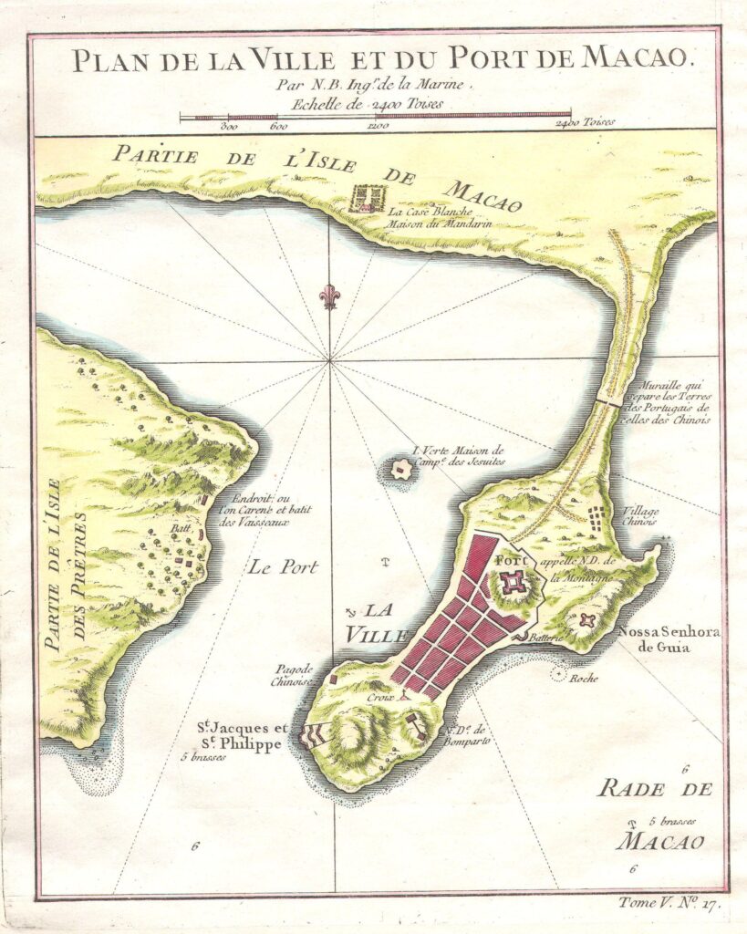 Plan de la Ville et du Port de Macao 1764.