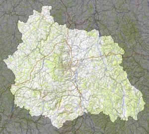 Carte physique du département du Puy-de-Dôme