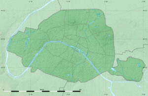 Carte physique vierge de Paris.