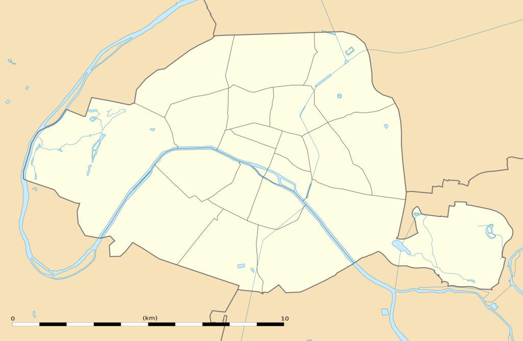 Carte vierge de Paris.