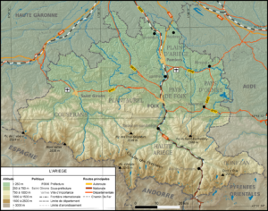 Carte topographique de l’Ariège.