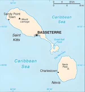Principales îles de Saint-Christophe-et-Niévès