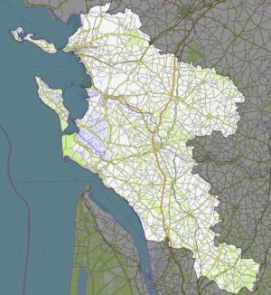 Carte physique du département de la Charente-Maritime