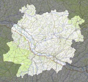 Carte physique du département de Lot-et-Garonne