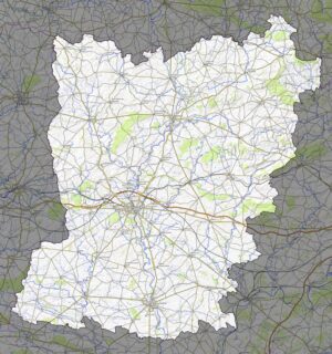 Carte physique du département de la Mayenne