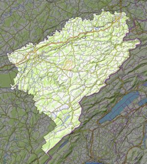 Carte physique du département du Doubs