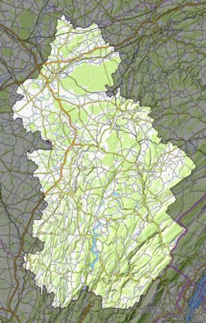 Carte physique du département du Jura