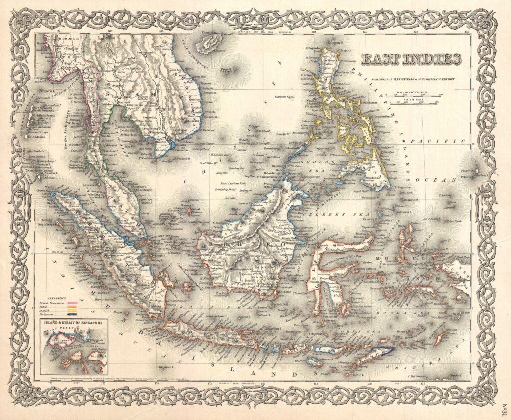 Carte des Indes orientales de 1855.