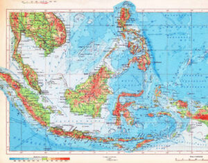 Carte topographique de l'Indonésie.