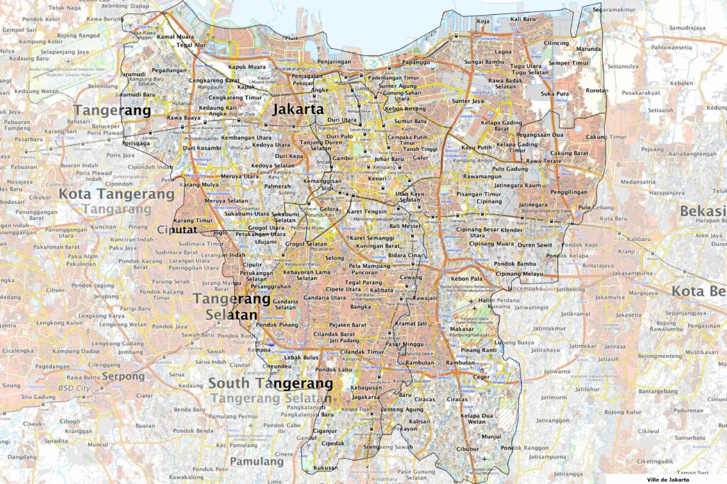 Carte de Jakarta.