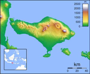 Carte topographique de Bali.