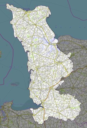 Carte physique du département de la Manche