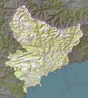 Carte physique du département des Alpes-Maritimes