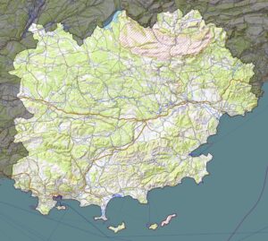 Carte physique du département du Var