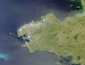 Vue satellite de la péninsule bretonne.