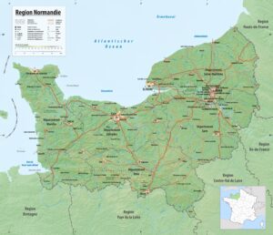 Carte topographique de la Normandie.