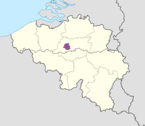 Carte de localisation de la Région bruxelloise en Belgique.