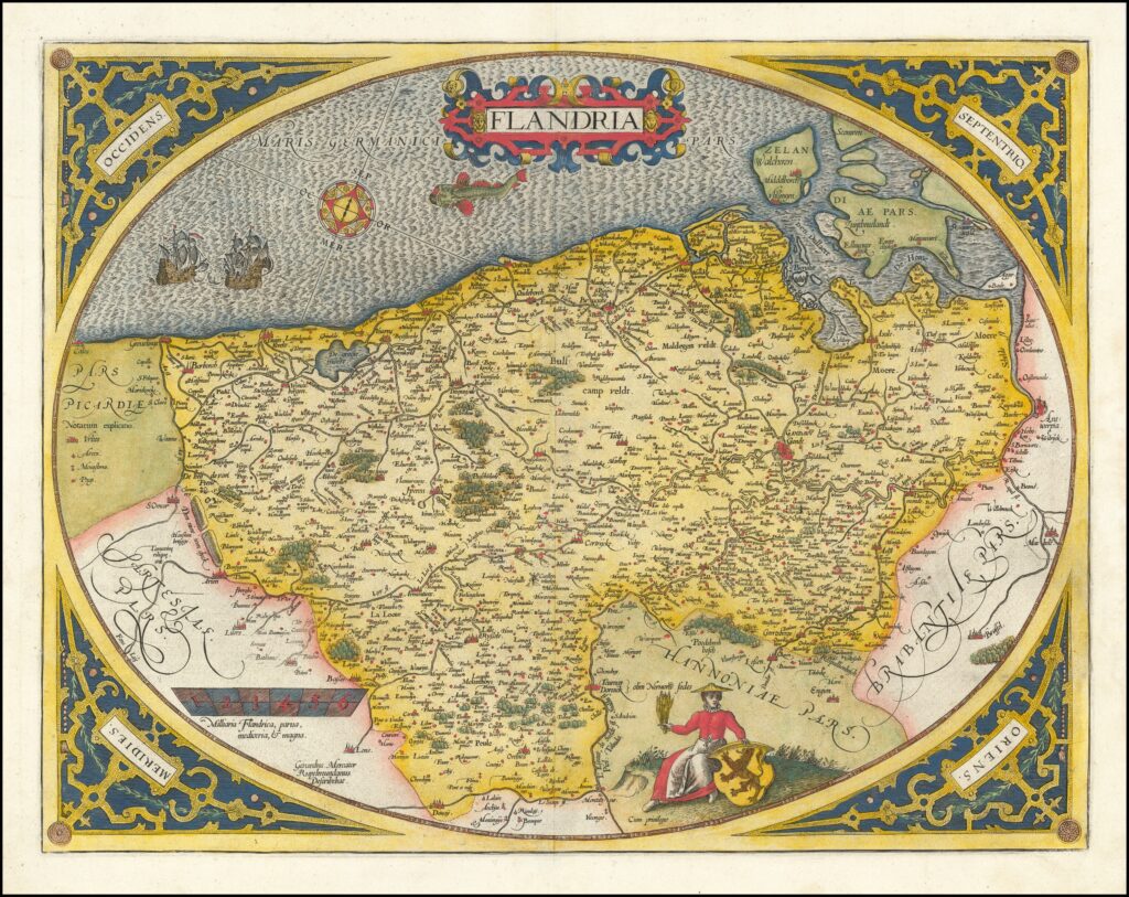 Carte de la Flandre de 1584.