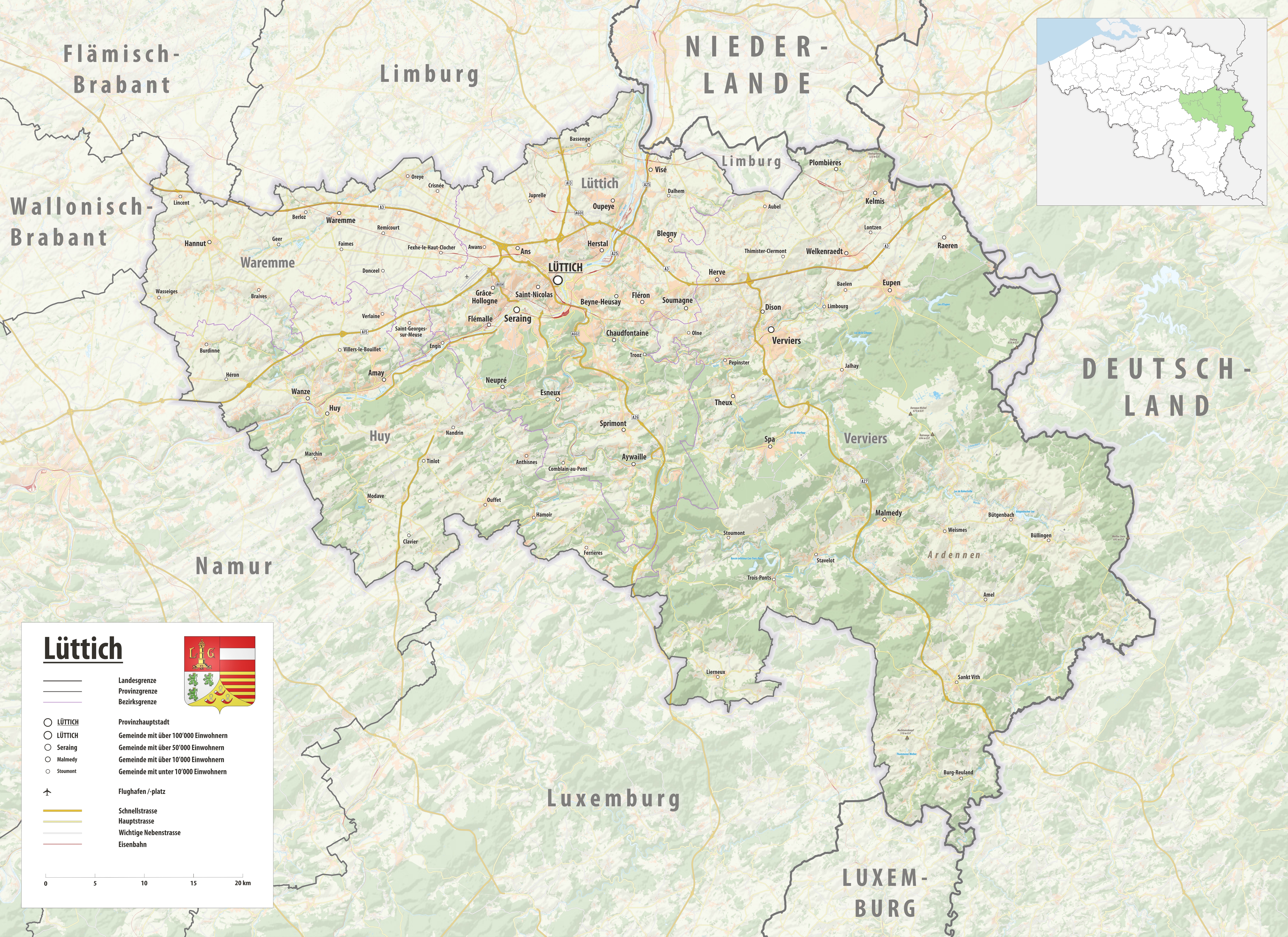 Carte Physique De La Province De Li ge Carte Physique De La Province De Li ge