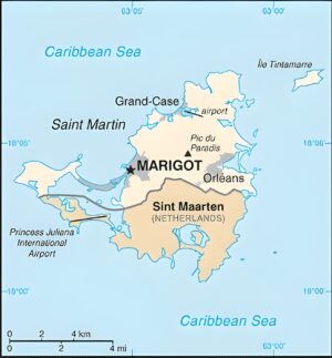 Carte de la collectivité d’outre-mer de Saint-Martin