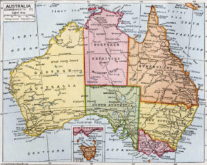 Carte politique de l'Australie de 1922.