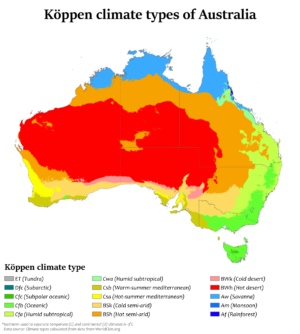 Carte climatique de l’Australie