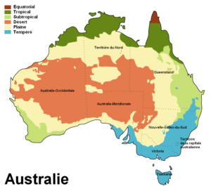 Zones climatiques en Australie.