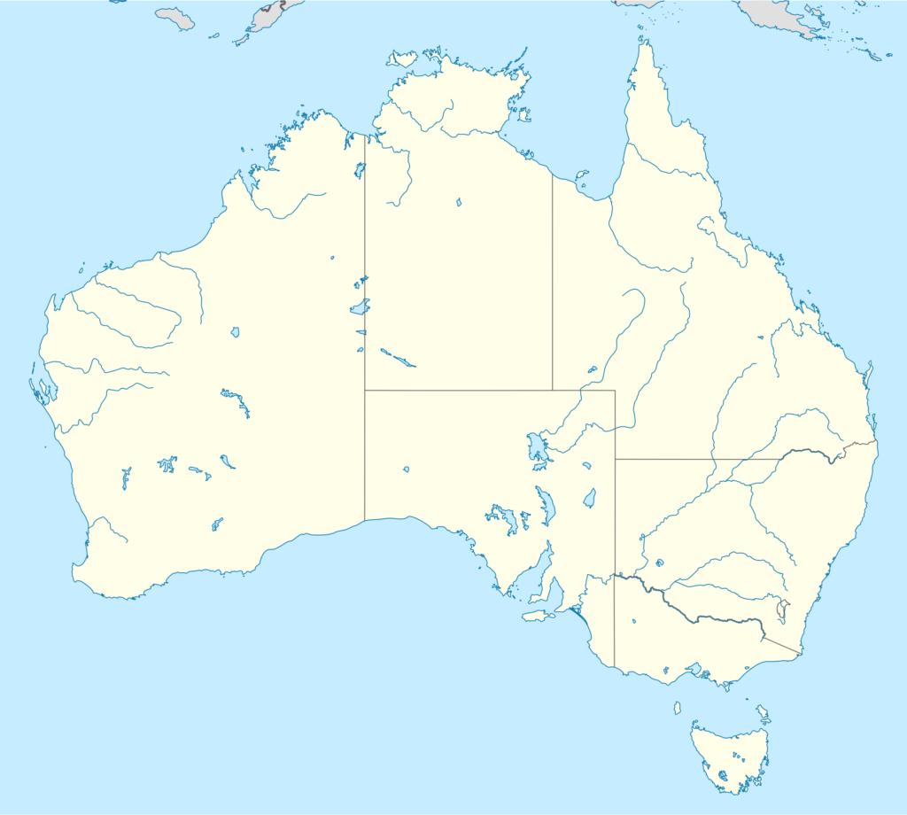 Carte vierge de l'Australie.