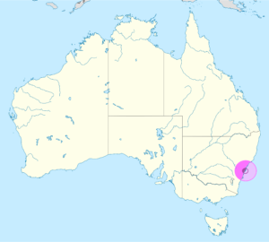 Carte de localisation de Sydney en Australie.