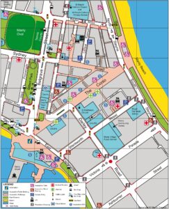 Plan du centre-ville de Sydney.