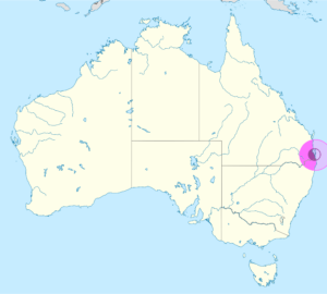 Carte de localisation de Brisbane en Australie.