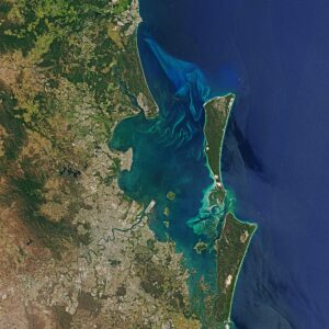 Image satellite de la zone métropolitaine de Brisbane prise en 2019.