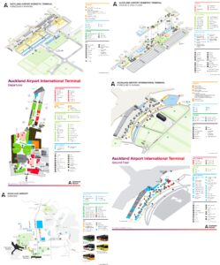 Plan des terminaux de l'aéroport d'Auckland en 2016.