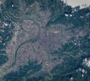 Taipei, Taïwan, vue par le satellite Sentinel 2A le 17 novembre 2016.